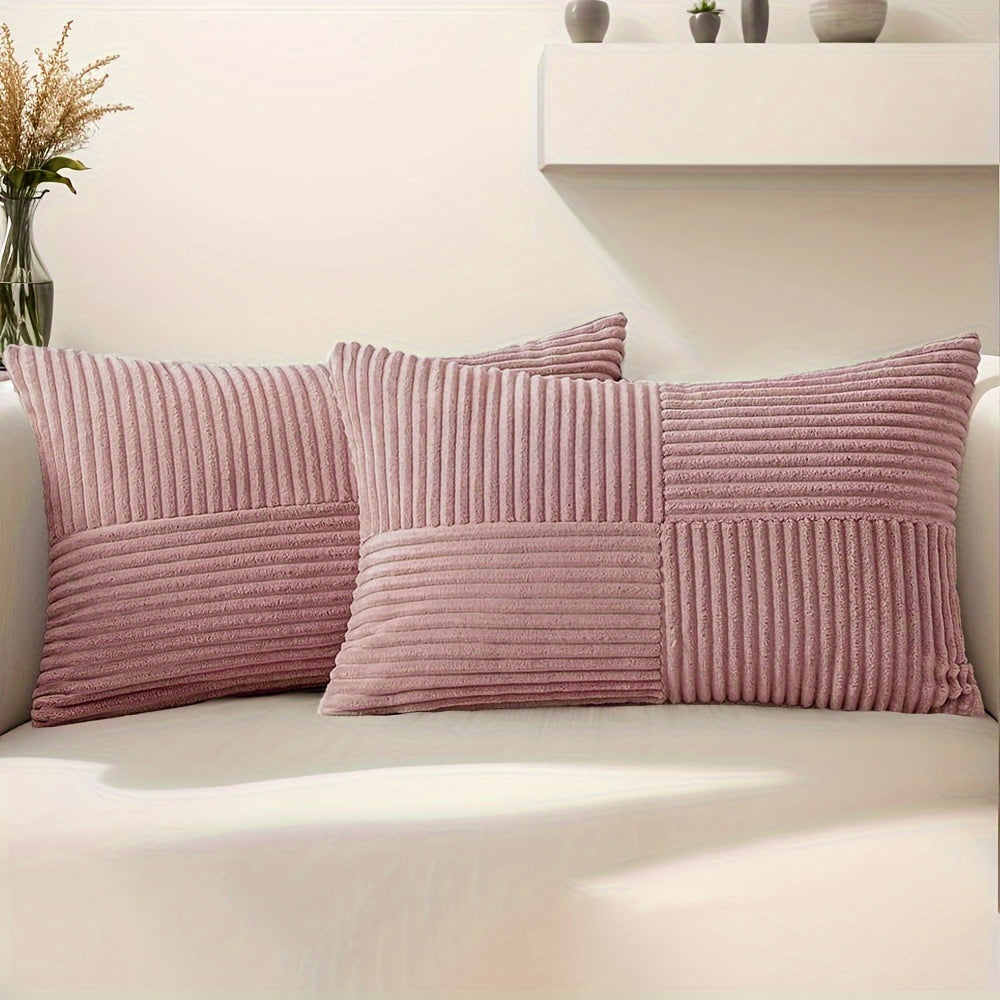 Pack de 2 Fundas de Cojín Boho de Pana con Textura