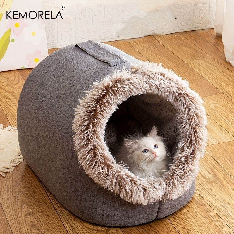 Cama para Gato con Asa | Diseño Circular y Cómodo para Viajes y Hogar