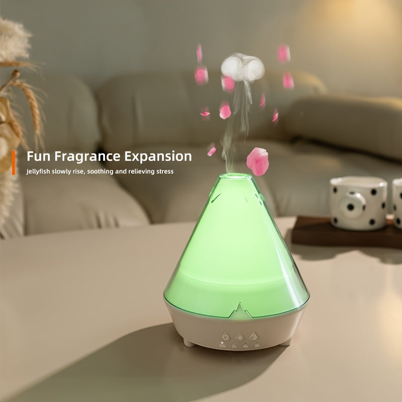 Difusor Aromático Volcán USB con Luz Ambiental para Hogar y Oficina
