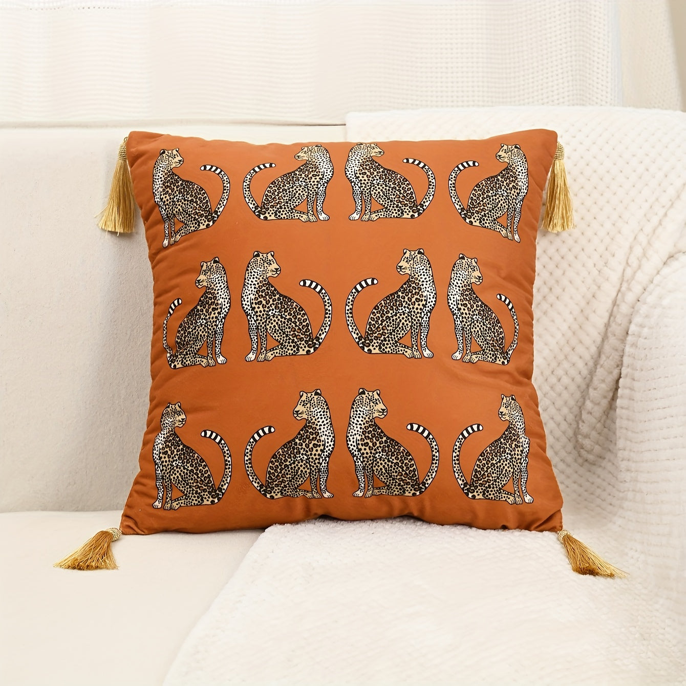 Funda de Cojín de Terciopelo Holandés con Cremallera