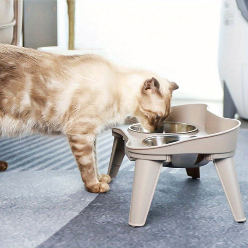 Comedero Elevado de Acero Inoxidable Antideslizante para Mascotas (M)