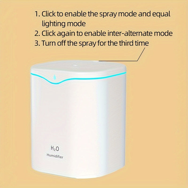 Humidificador USB 2000ml con Luz Nocturna y Tecnología Avanzada