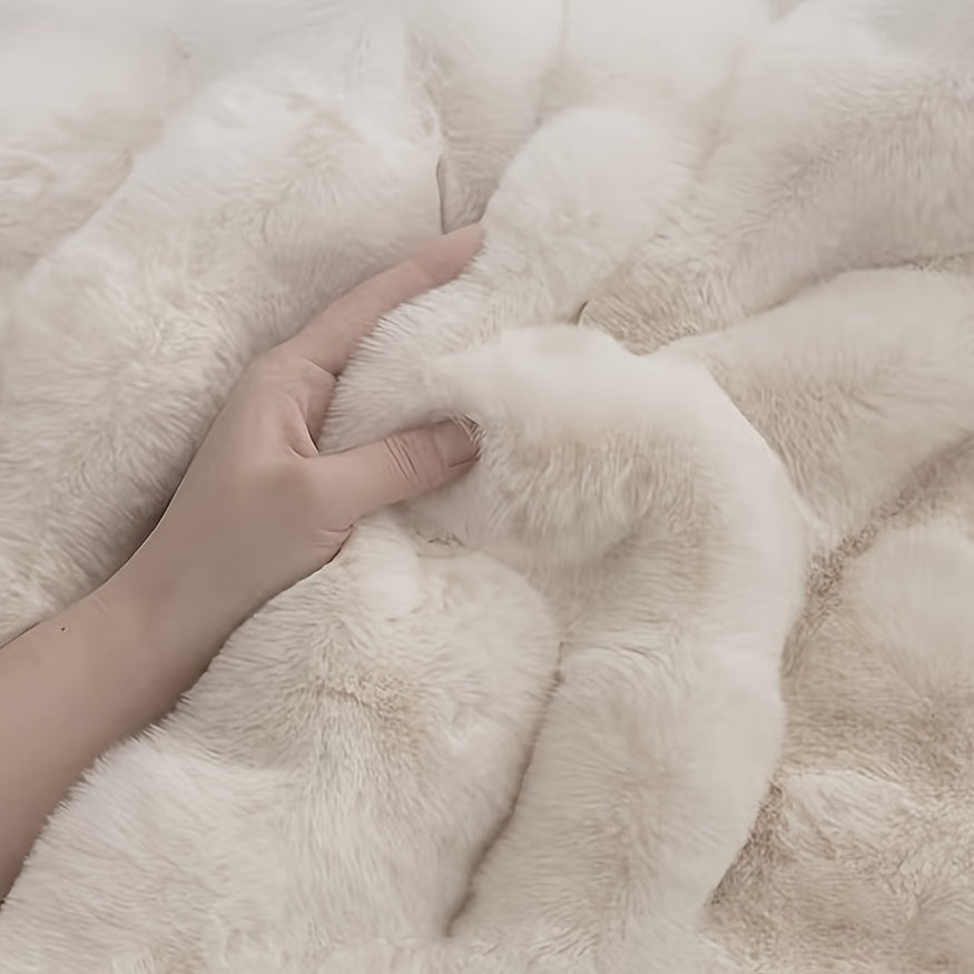 Alfombra Rectangular de Peluche Suave para Salón y Dormitorio