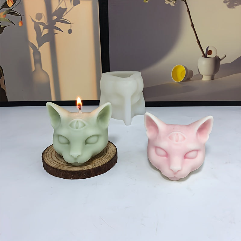 Molde de Silicona para Vela de Gato de Tres Ojos