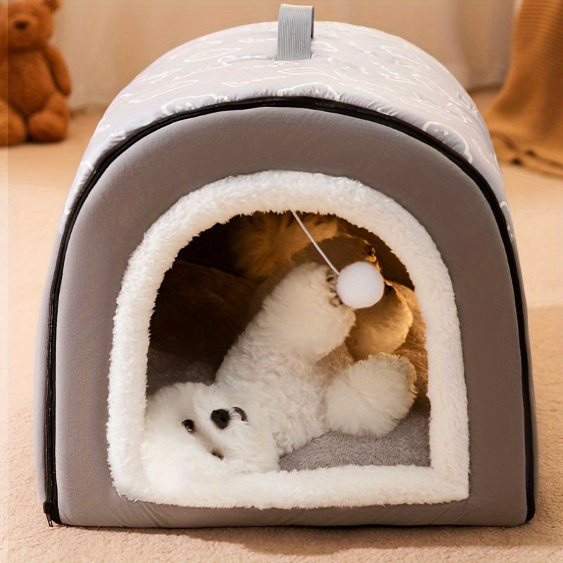 Casita para Perros Todas las Estaciones - Cama Lavable y Cálida