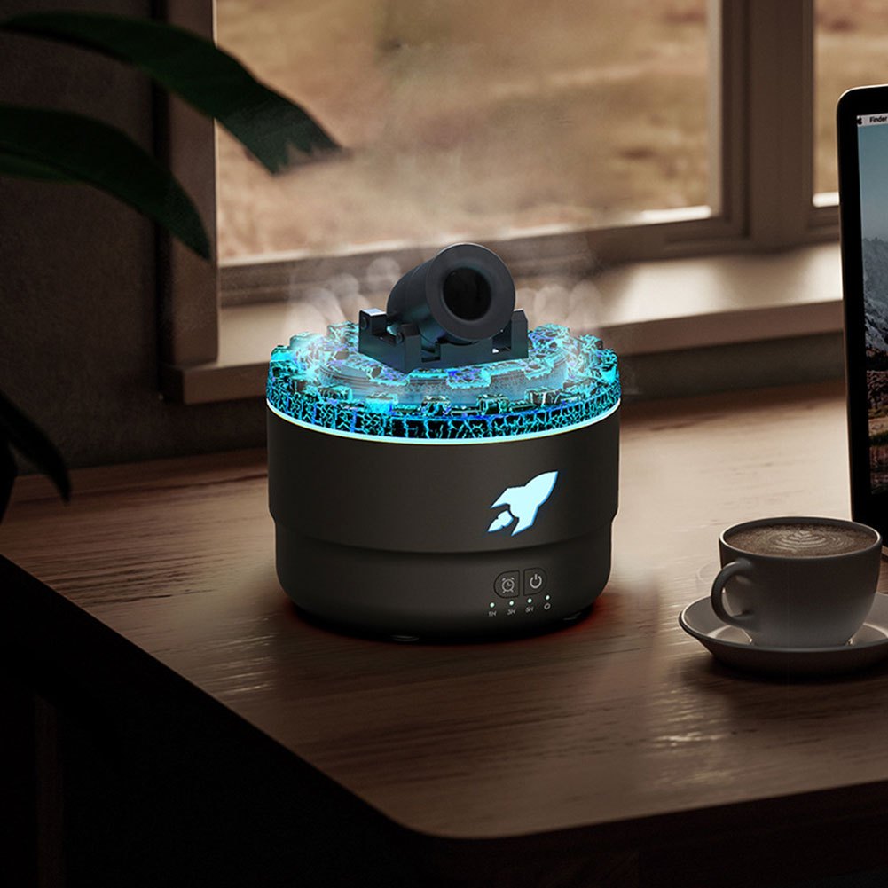 Humidificador y Difusor de Aromas USB con Luz Volcánica