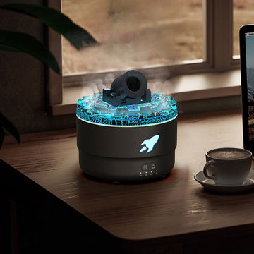 Humidificador y Difusor de Aromas USB con Luz Volcánica