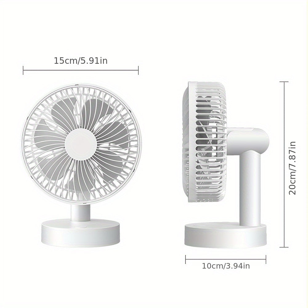 Ventilador Mini USB Recargable con Soporte - Ideal para Hogar y Oficina