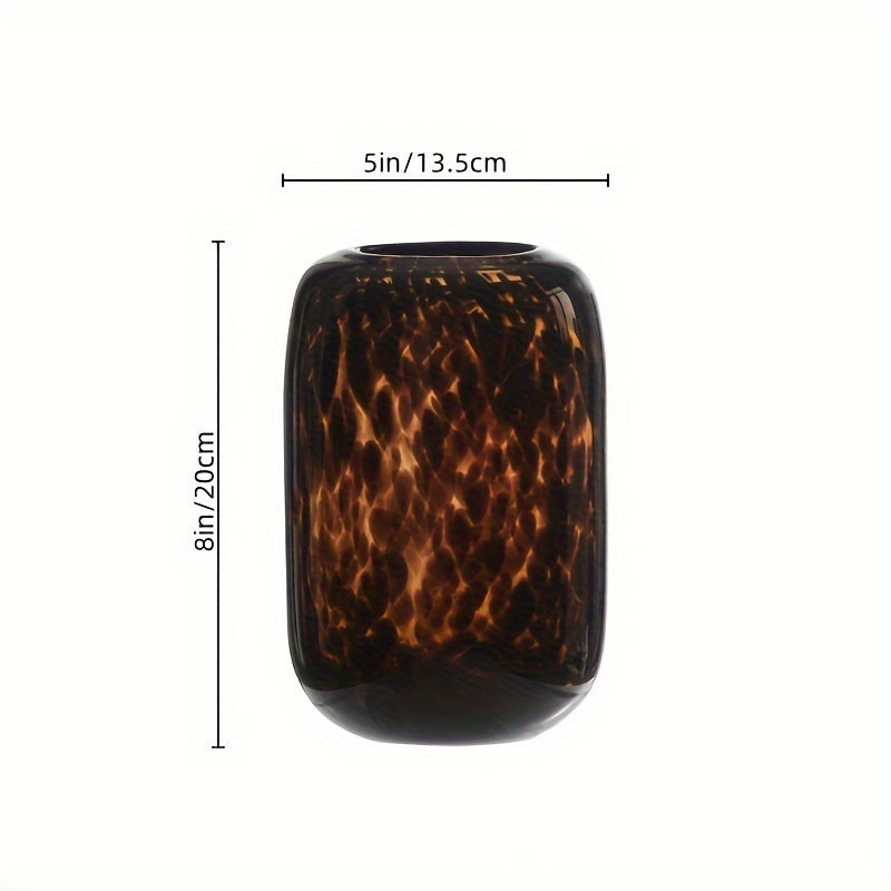 Jarrón de Cristal con Estampado Leopardo Art Deco