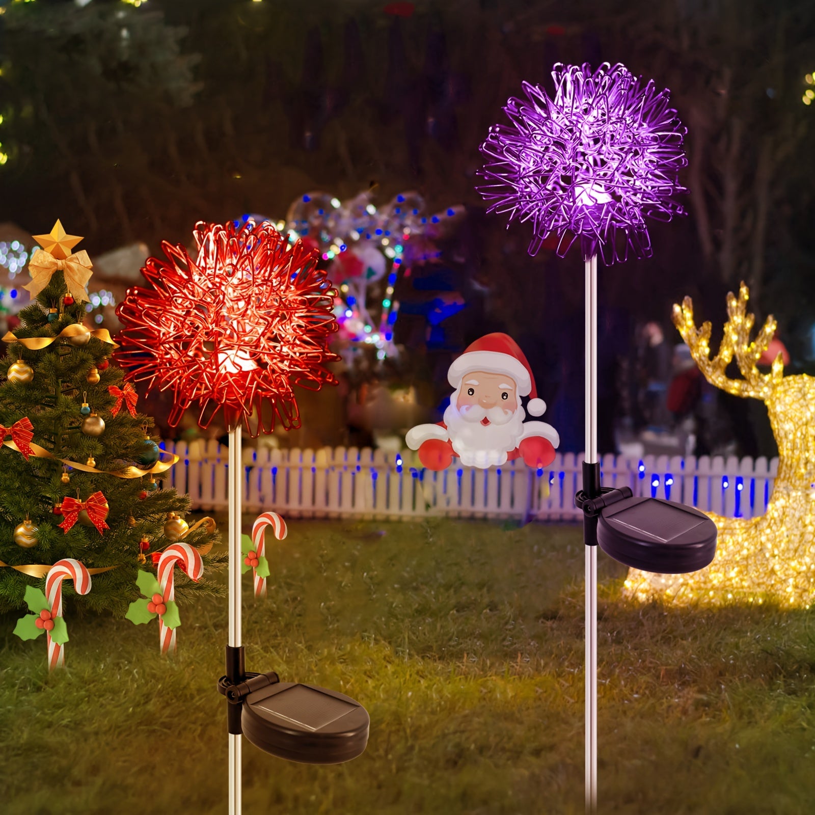 Lámpara Solar de Jardín Dandelion, Aluminio y LED Impermeable