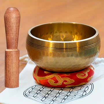 Cuenco Tibetano Artesanal 8 cm con Mazo - Yoga y Meditación