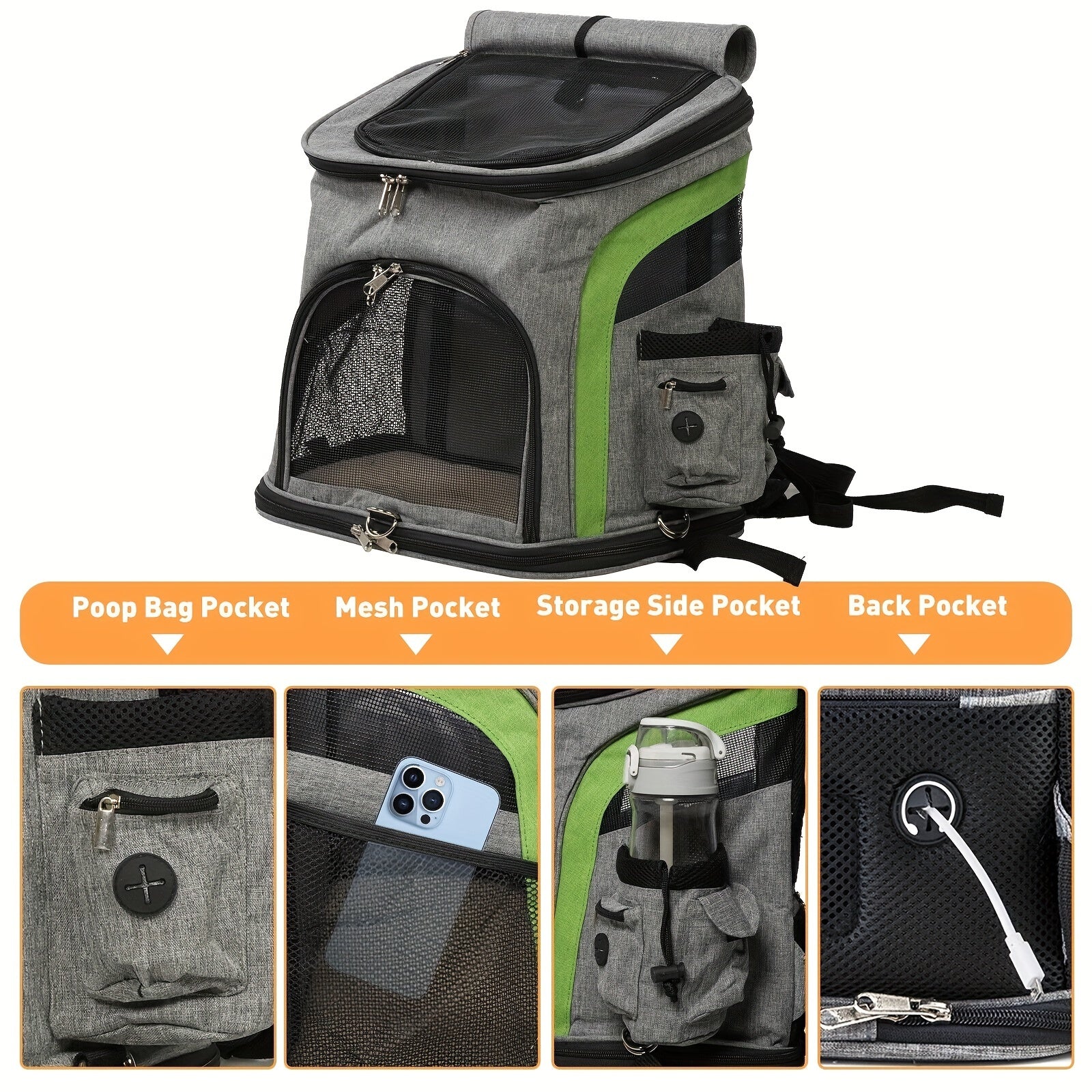 Mochila Transportín para Mascotas Pequeñas y Medianas