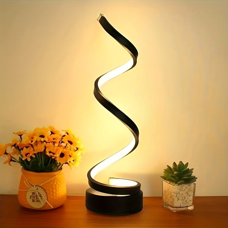 Lámpara de Mesa Espiral Moderna - Decoración Estilizada para el Hogar