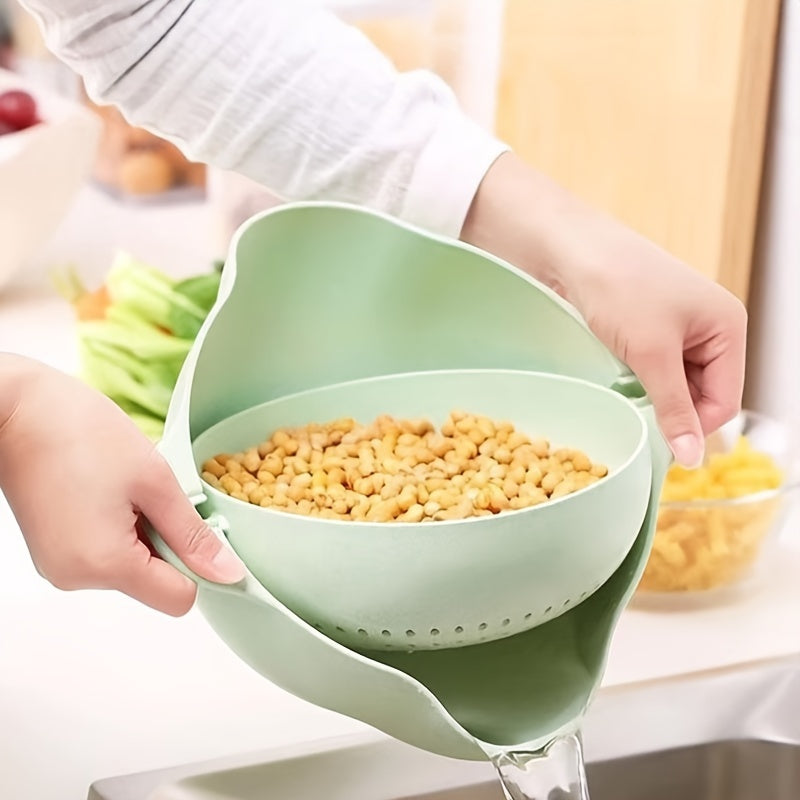 Colador Doble Capa Giratorio para Frutas y Verduras