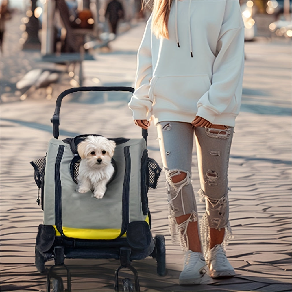 Cochecito de Viaje para Mascotas con Asiento de Coche Desmontable