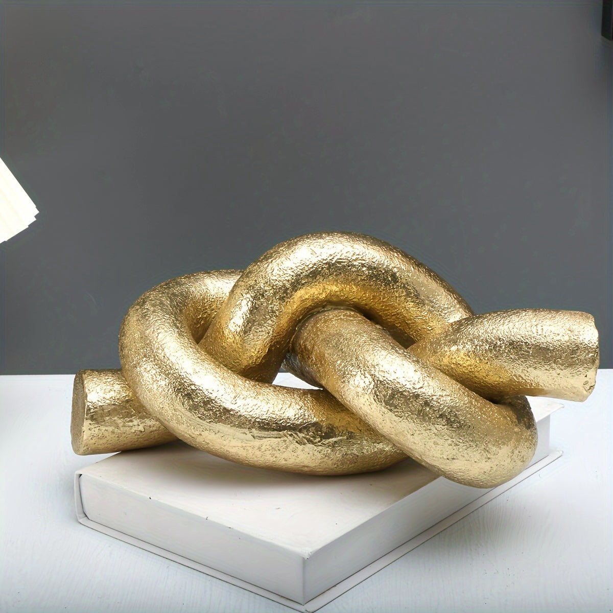 Escultura Nudo de Resina - Decoración Abstracta para Interior