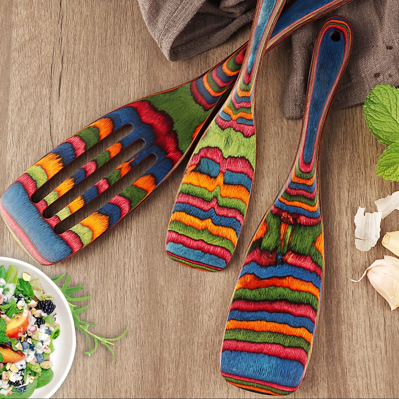 Pakkawood Wooden Kitchen Utensil Set 