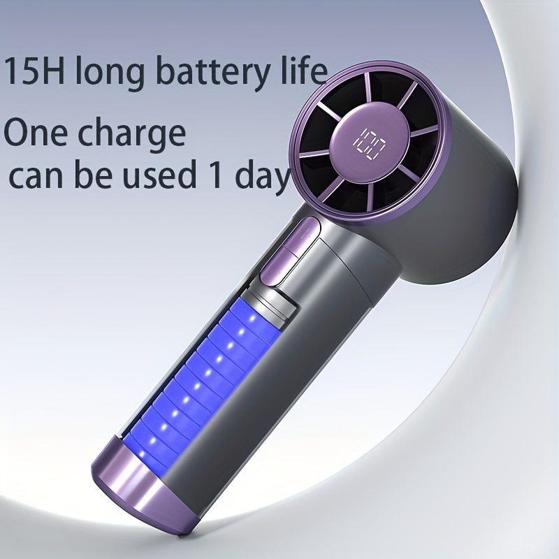 Ventilador de Mano Portátil Recargable con Pantalla Digital