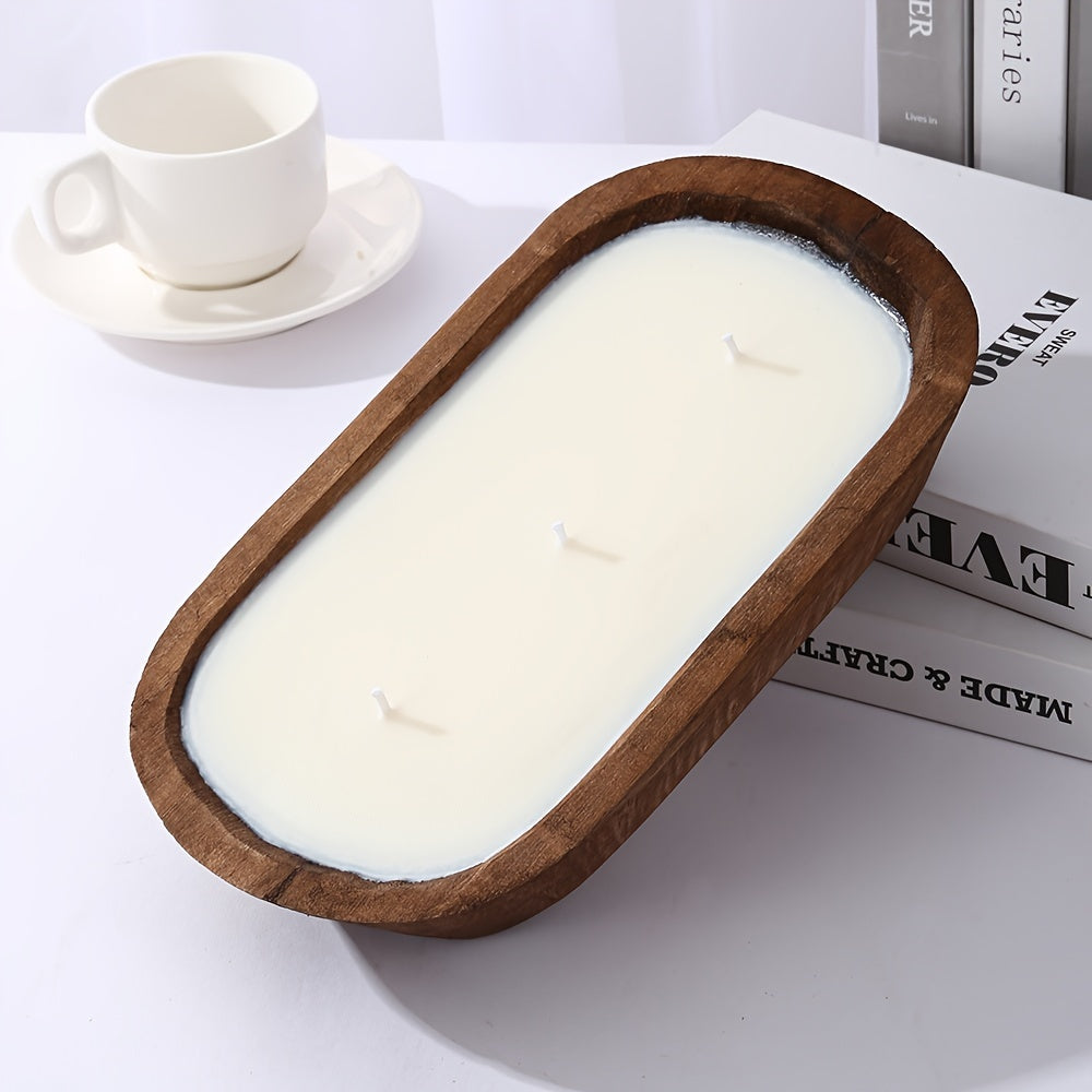 Vela aromática en contenedor de madera en forma de barco