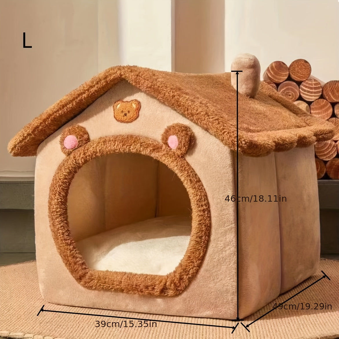 Cama Cueva para Gatos y Perros, Lavable y Cálida