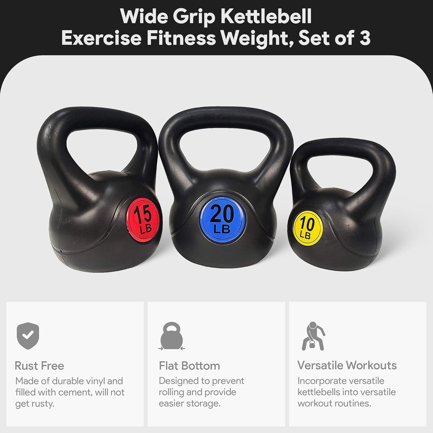 Set de Kettlebells BalanceFrom para Ejercicio y Fitness