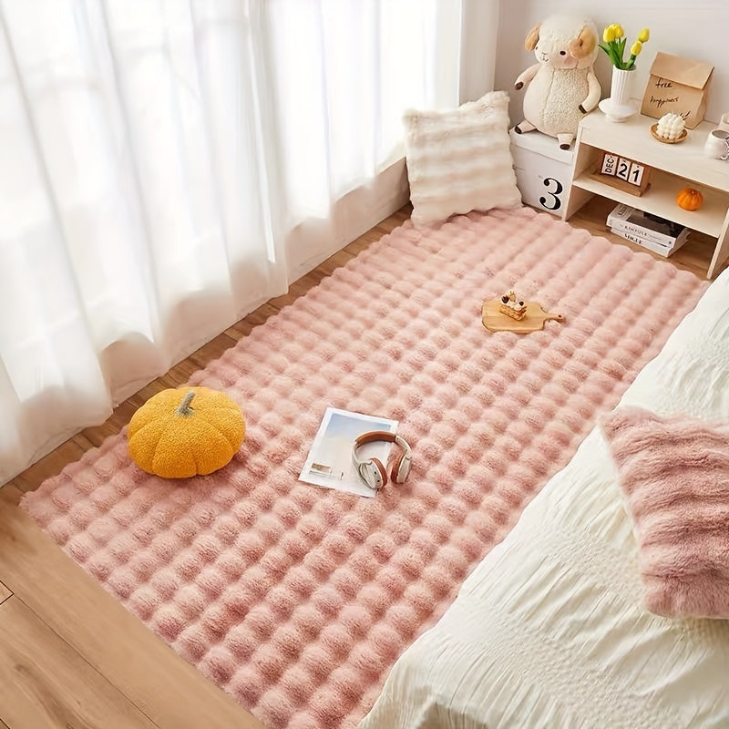 Alfombra Rectangular de Peluche Suave para Salón y Dormitorio
