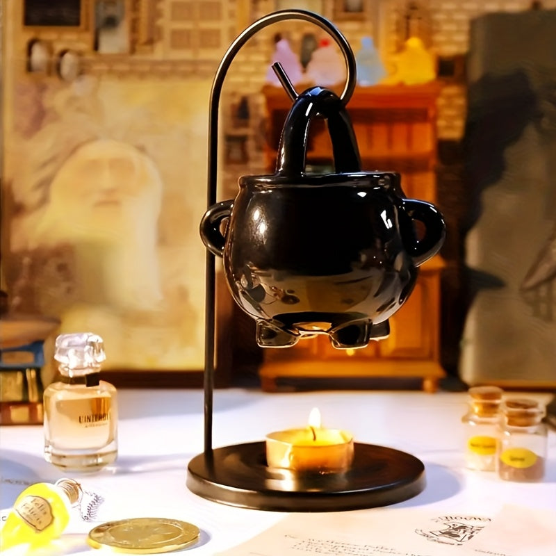 Quemador de Aceite Esencial de Cerámica Negra