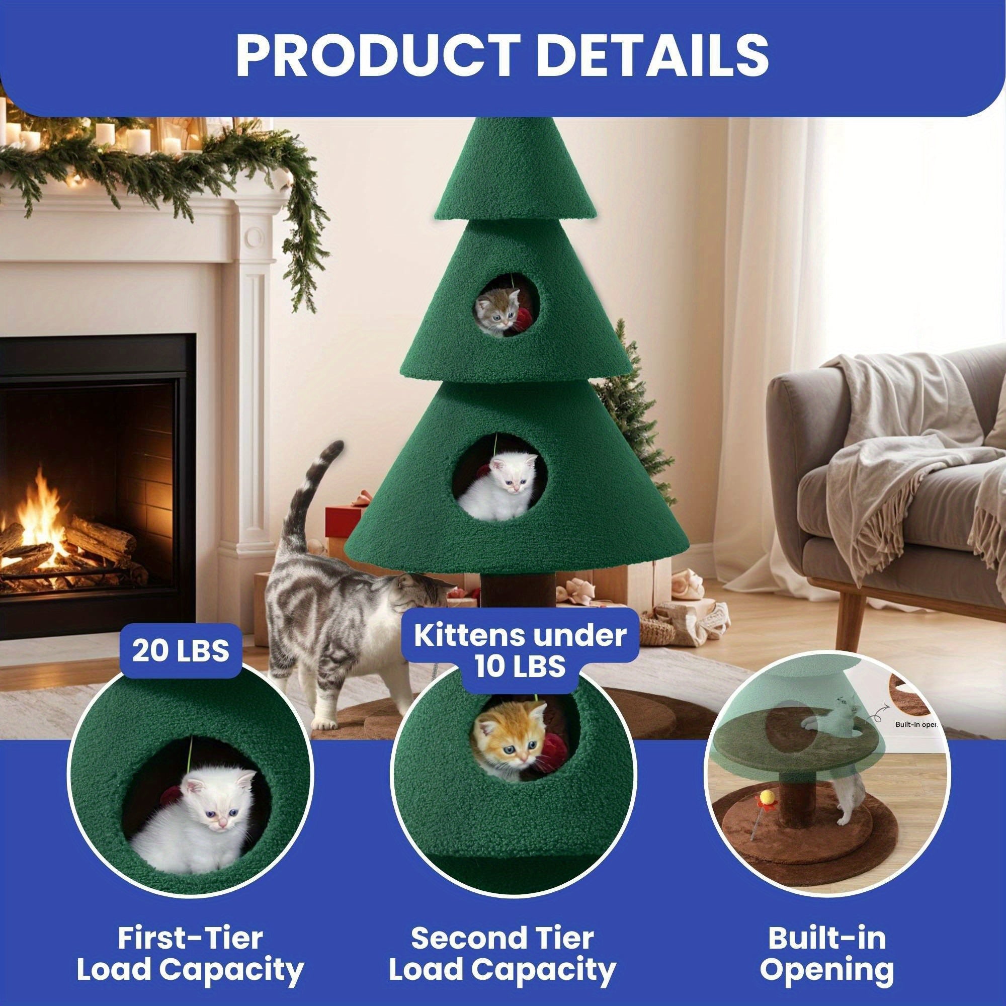 Árbol para Gatos de Interior con Condos y Cama