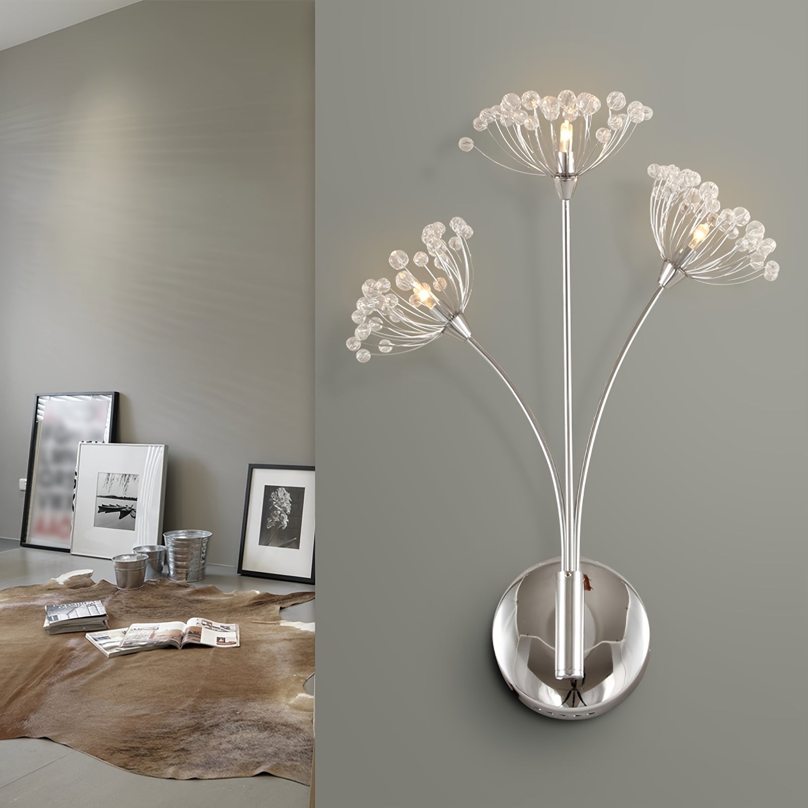 Aplique de Pared LED Dandelion de Cristal