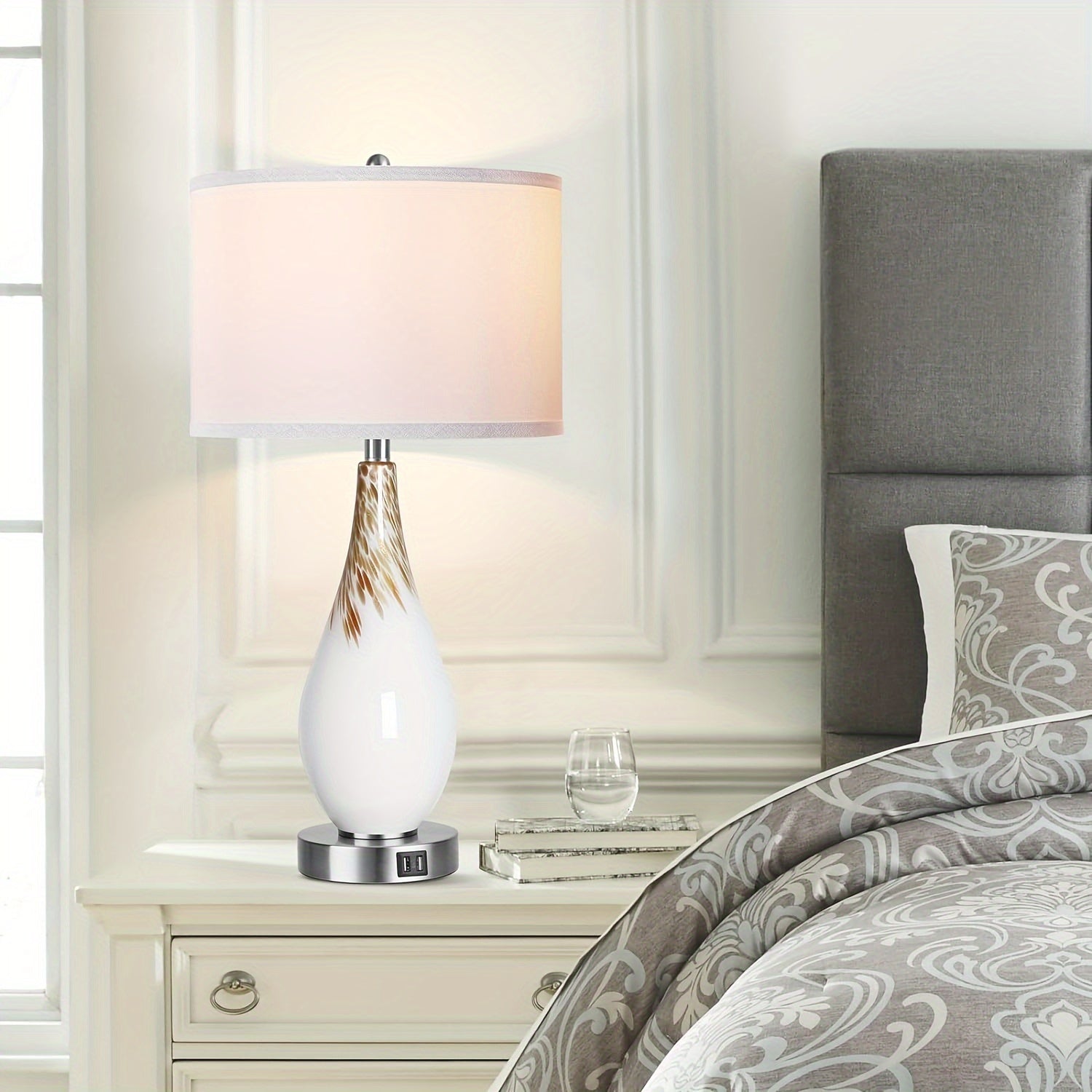 Lámparas de Mesa Modernas con Control Táctil y Puertos USB