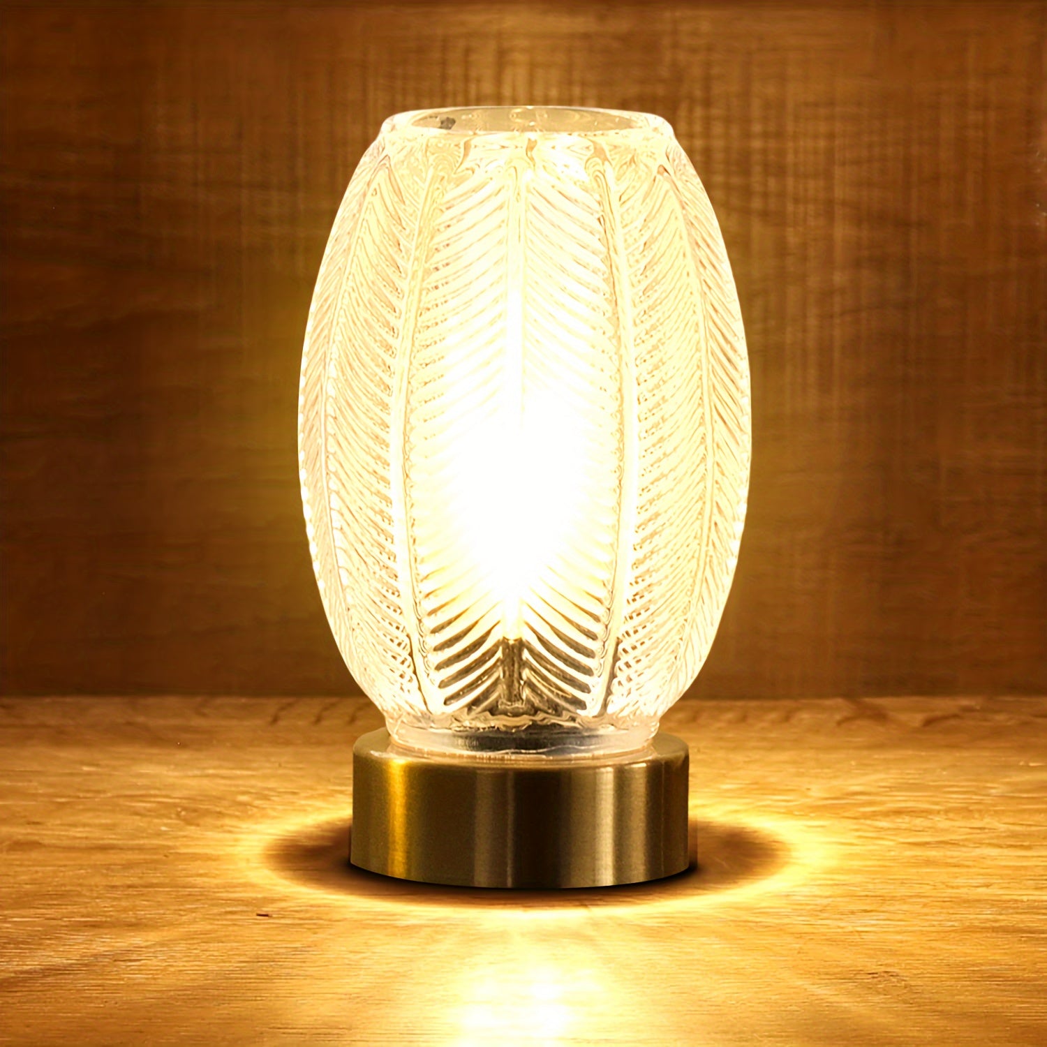 Lámpara de Mesa a Pilas con Temporizador, Luz Decorativa de Vidrio