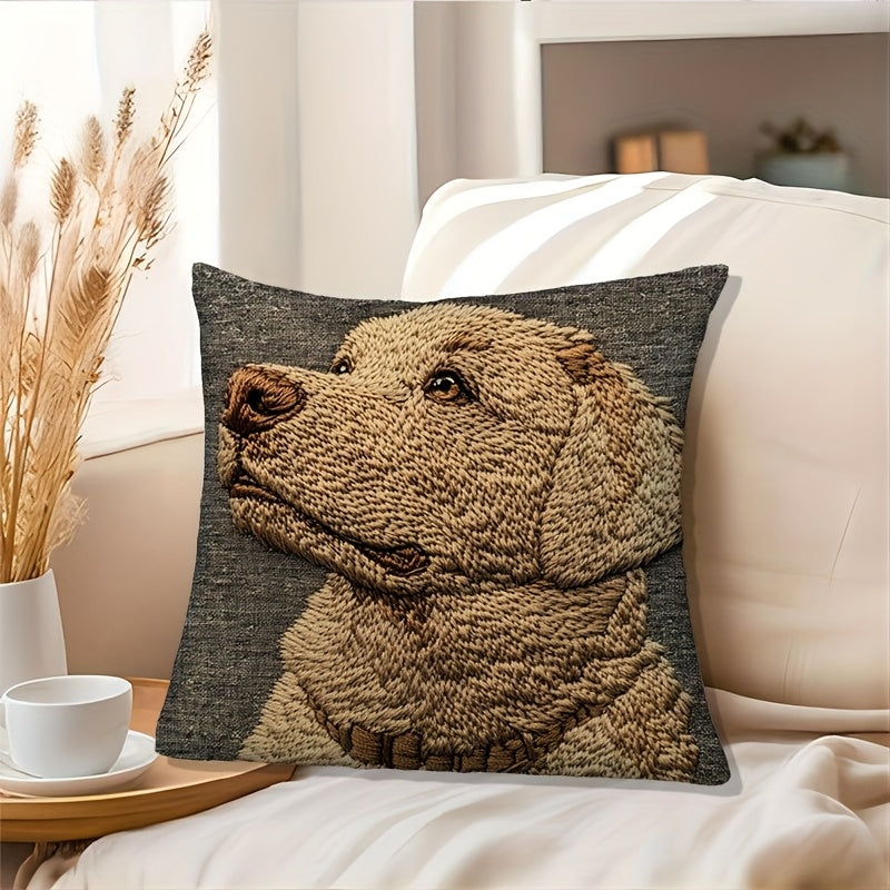 Funda de Cojín Bordada Labrador Retriever 18x18 Pulgadas