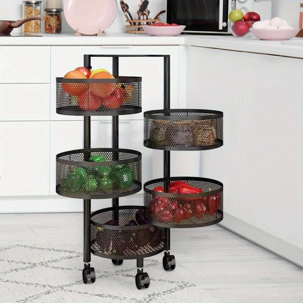 Carro de Almacenaje de Cocina Multifuncional con 5 Estantes