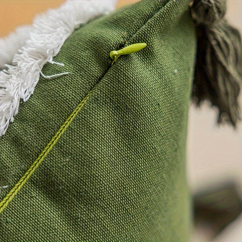 Funda Bohemia Vintage con Bordado y Flecos para Cojín