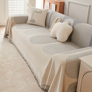 Manta Decorativa Bohemia de Chenilla para Sofá