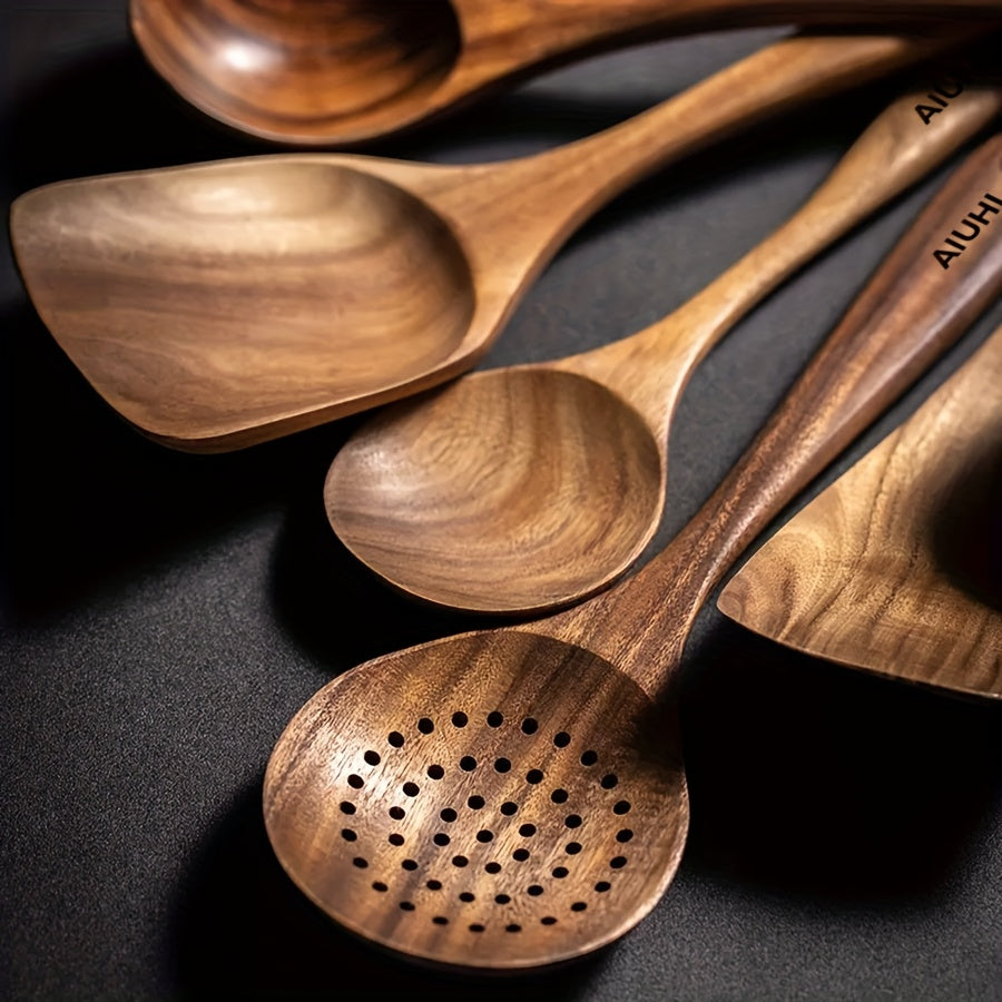 Set de cucharas y utensilios de cocina de madera