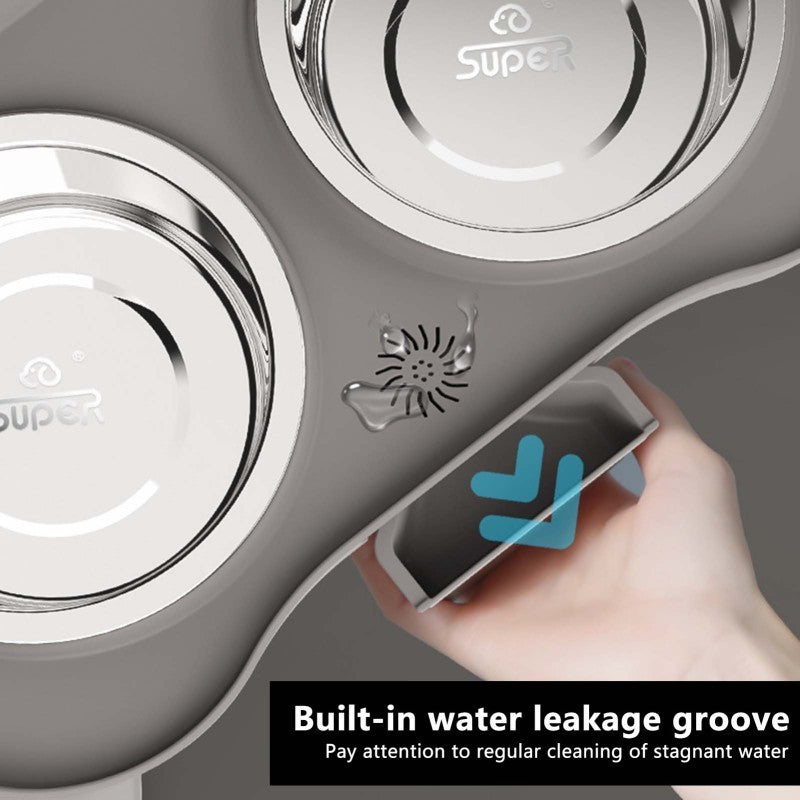 Comedero Elevado de Acero Inoxidable Antideslizante para Mascotas (M)