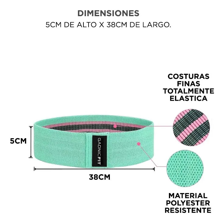 Elastic resistance bands with non-slip interior 
