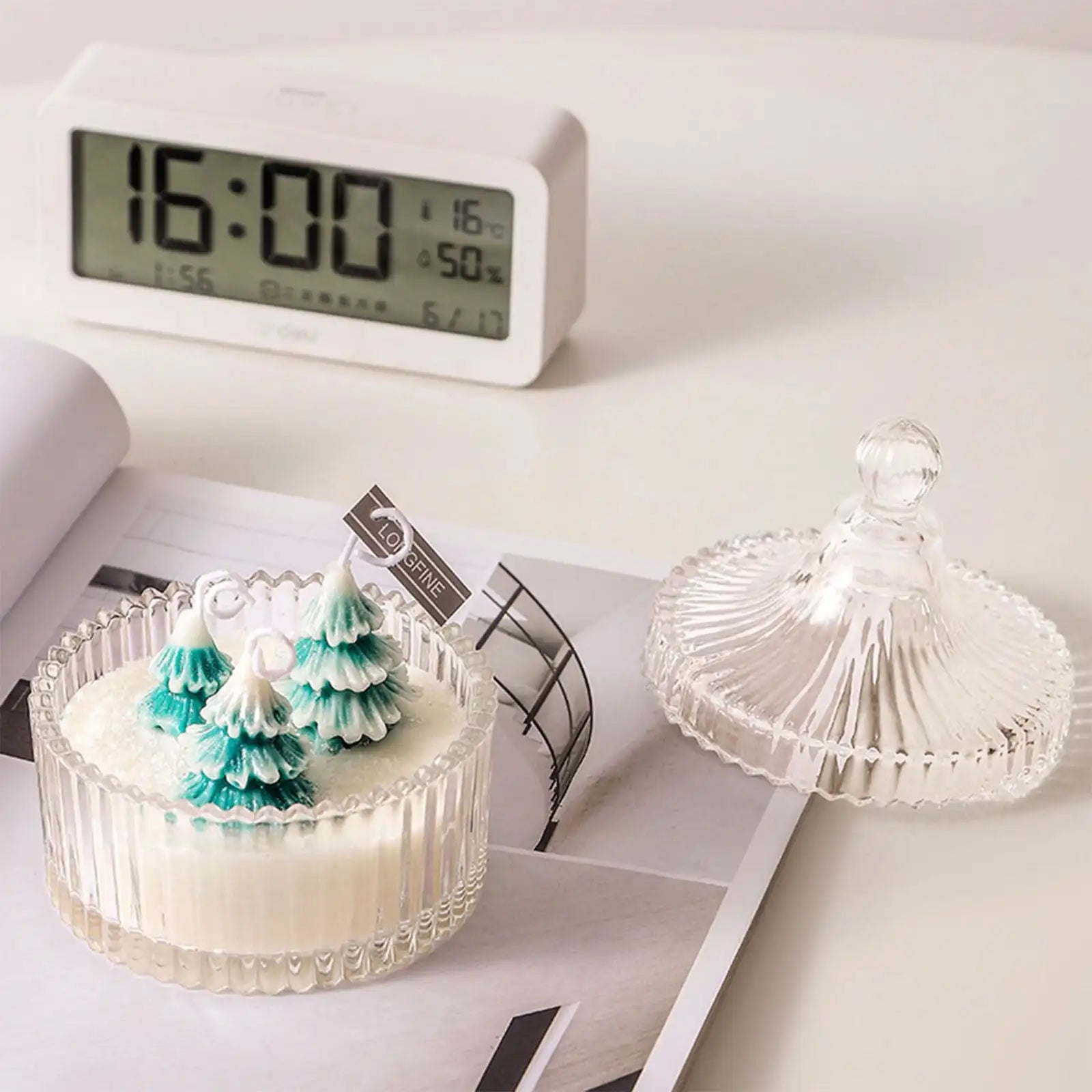 Vela aromática en forma de árbol de Navidad