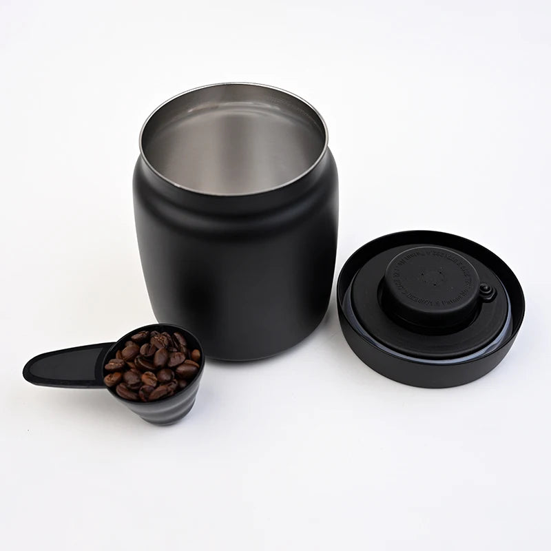 Bote de acero inoxidable con sellado al vacío para café