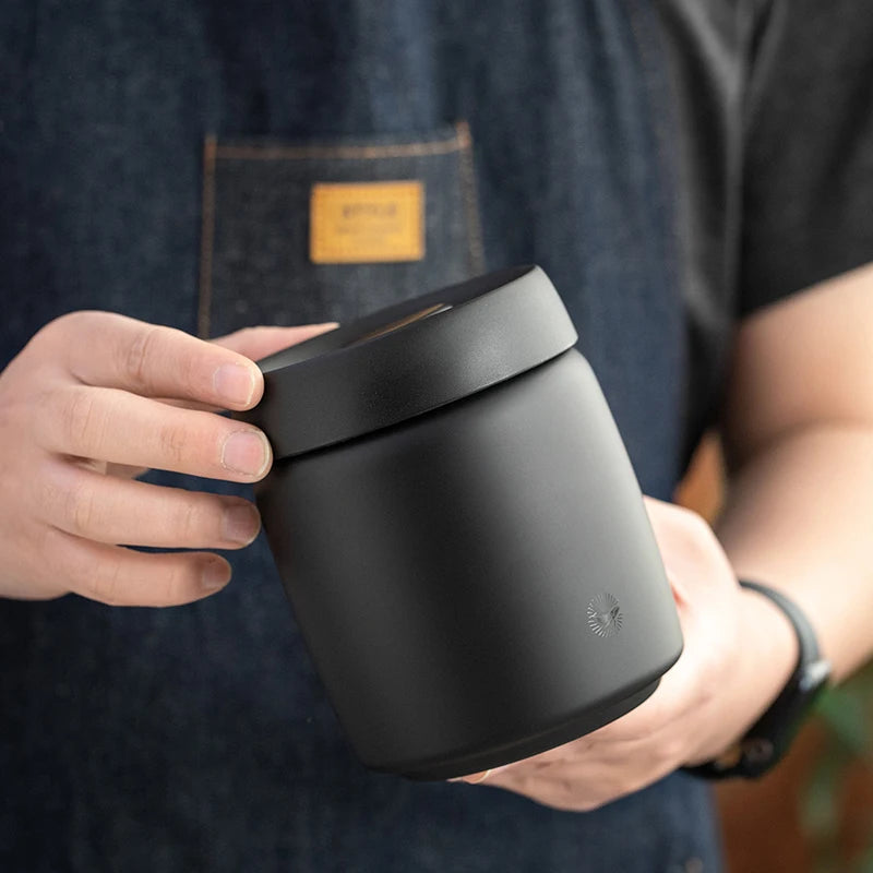 Bote de acero inoxidable con sellado al vacío para café