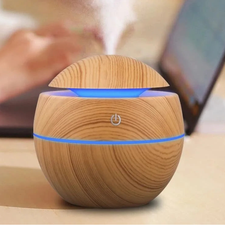 Humidificador ultrasónico USB 200 ml efecto madera