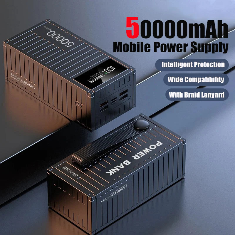 Banco de energía portátil 50000mAh, carga rápida 120W, 6 interfaces