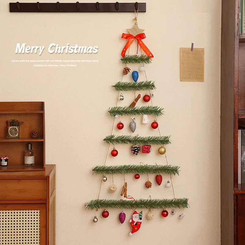 Árbol de Navidad de pared plegable con luces