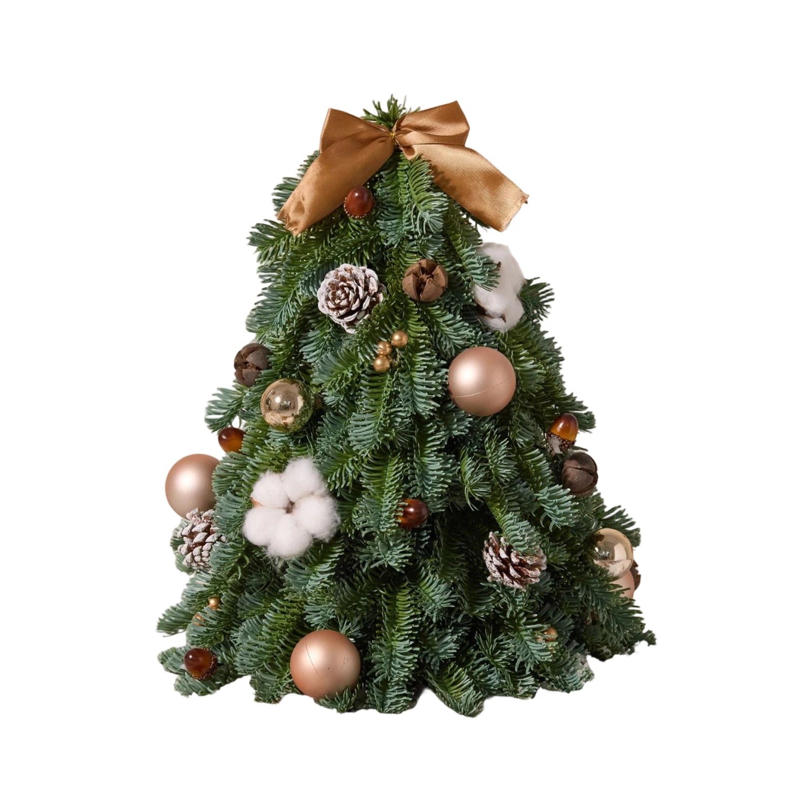 Desktop Christmas tree with decorations 