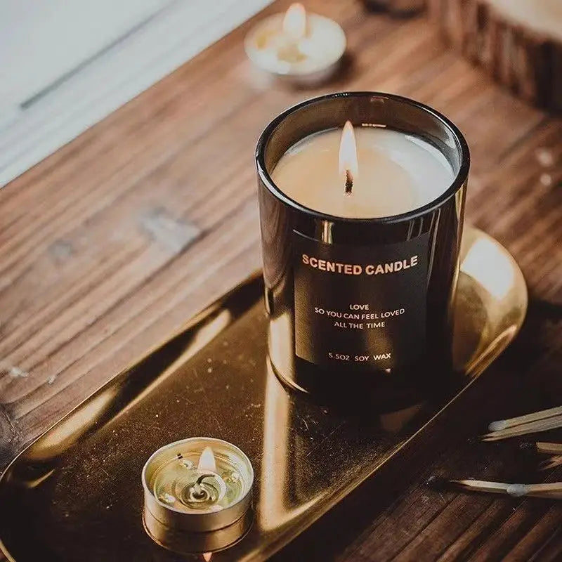 Vela aromática en vaso negro 180 g