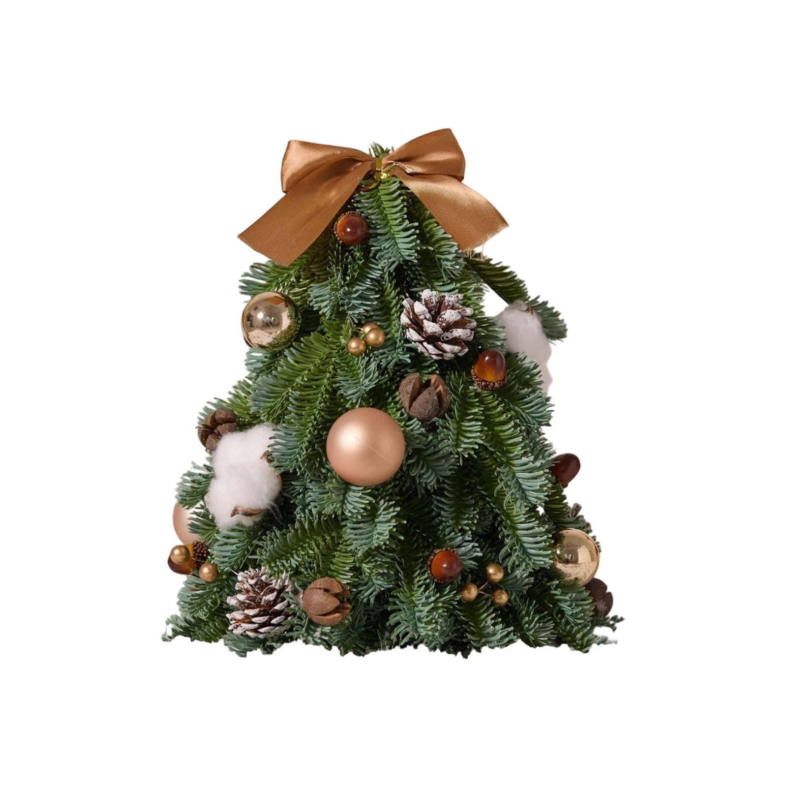 Desktop Christmas tree with decorations 