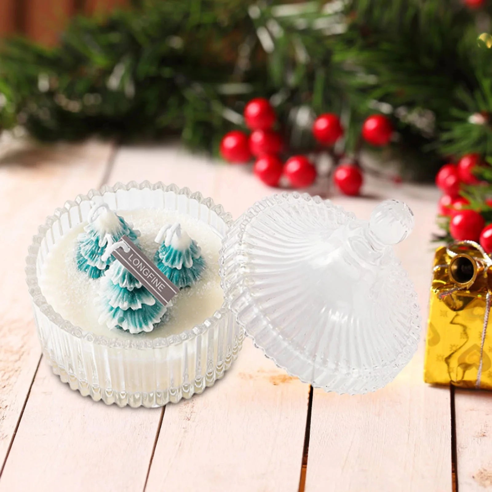 Vela aromática en forma de árbol de Navidad