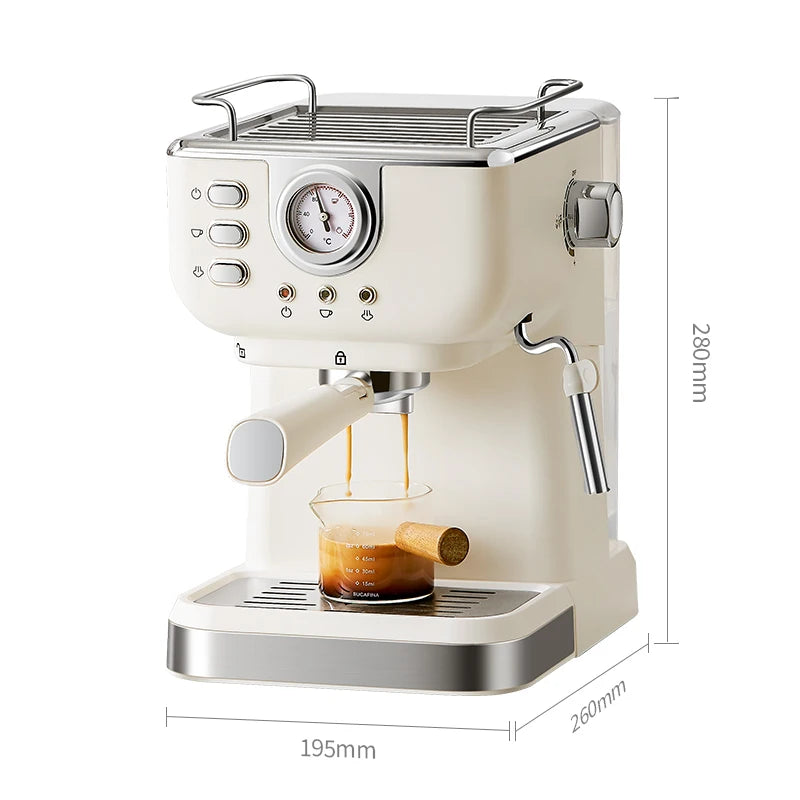 Cafetera espresso semiautomática 20 bar con espumador