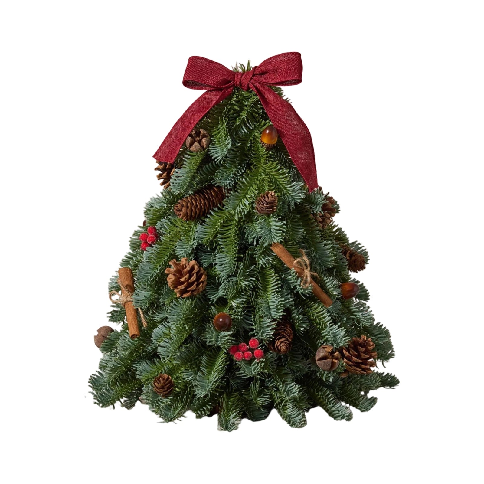 Desktop Christmas tree with decorations 